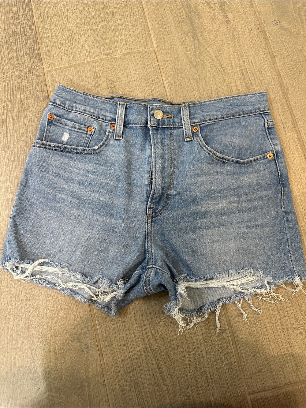 Levi High-Rise Light Blue Denim Cutoff Shorts